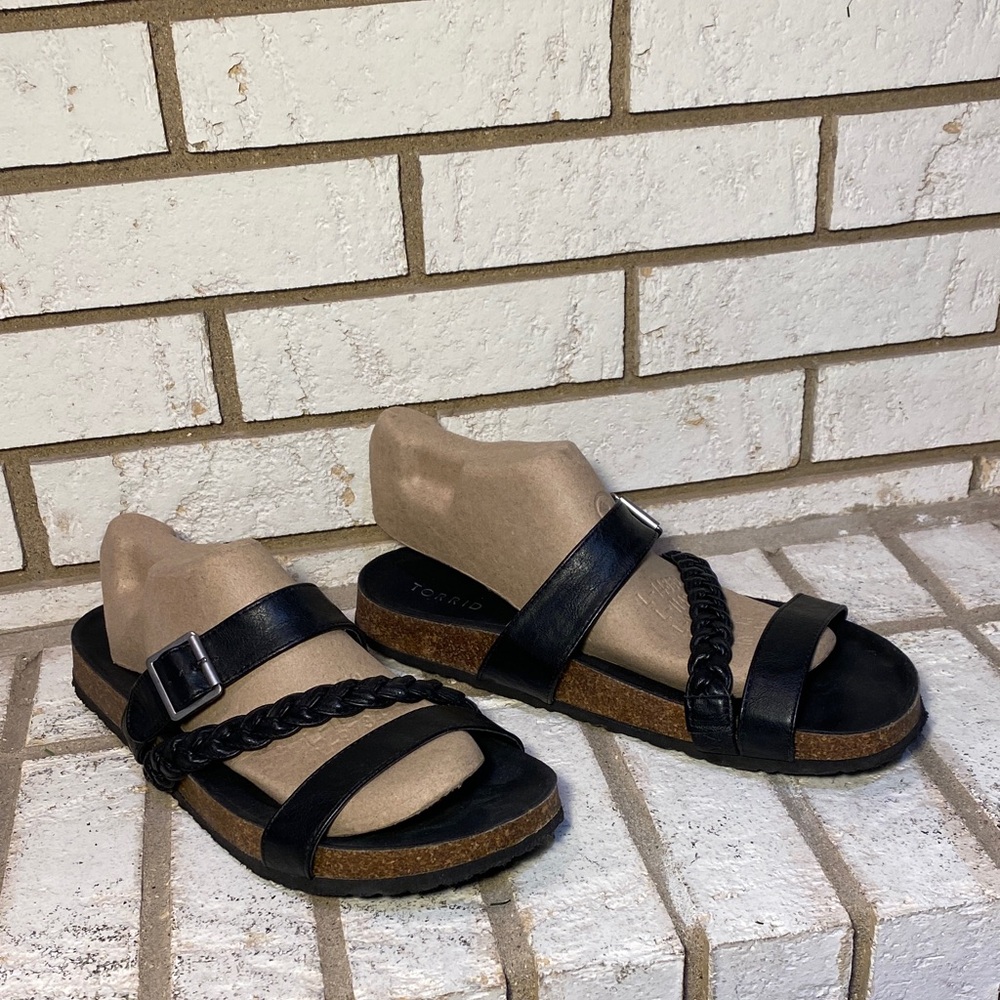 Torrid Black Braided Sandals